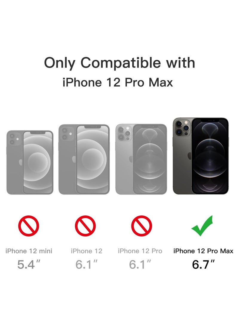 Denx Package 3 in 1 For iPhone 12 Pro Max, Clear Case with Screen Protector & Lens Protector, Compatible with Magsafe, High-Grade Protection & Anti-Yellowing, Magnetic Case for iPhone 12 Pro Max, Transparent - Image 2