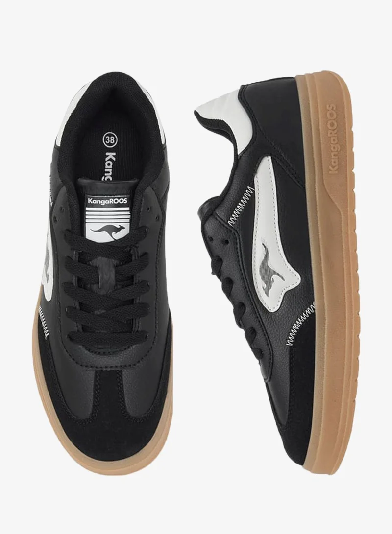 kangaROOS BLACK Women's Logo Detail Sneakers With Lace-Up Closure for Women | Best Price UAE