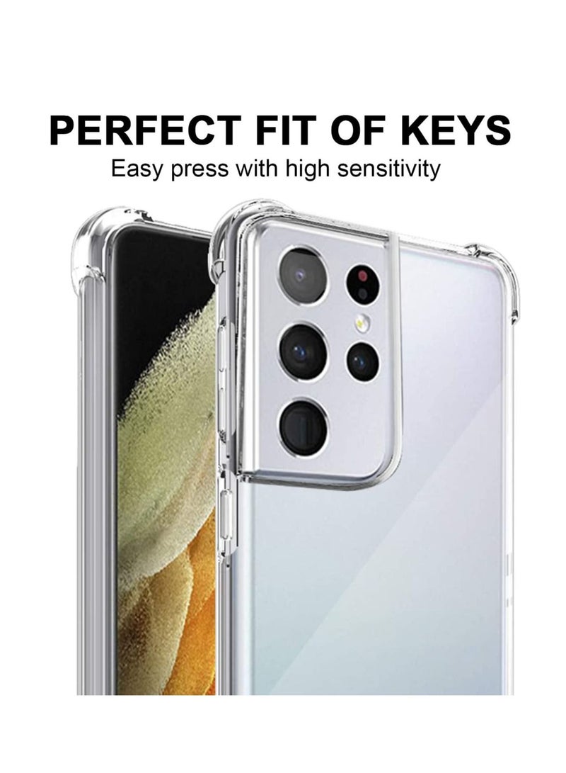 DUSALA Samsung Galaxy S21 Ultra Case, Impact-Resistant, Soft Silicone Protective Case, Shockproof, Lens Protection, Samsung S21 Ultra Clear Case - Image 3
