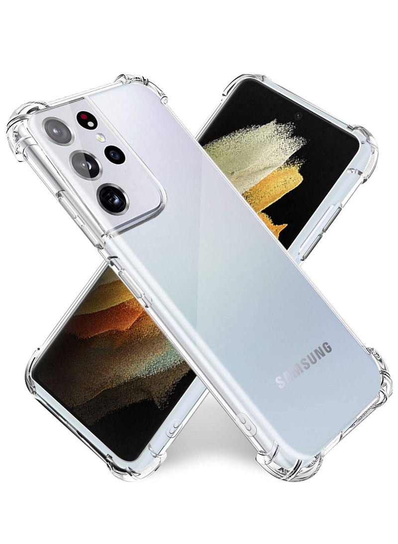 DUSALA Samsung Galaxy S21 Ultra Case, Impact-Resistant, Soft Silicone Protective Case, Shockproof, Lens Protection, Samsung S21 Ultra Clear Case - Image 1