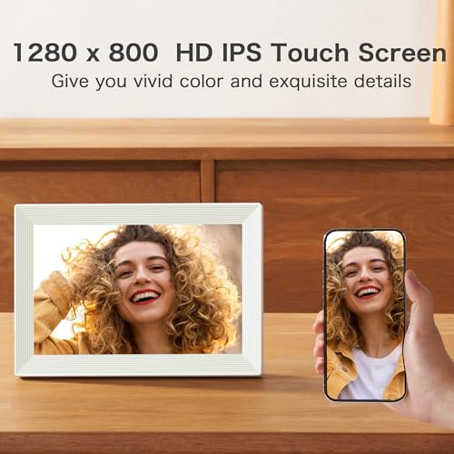 Pastigio Frameo WiFi Digital Picture Frame, Birthday Gifts for Women, 10.1 Inch 1280 * 800IPS Touch Screen Digital Photo Frame, 32GB Memory, Auto-Rotate, Share Picture Video, Birthday Gift for Mom, Dad, Wife - Image 3