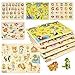 edutree Wooden Peg Puzzle for Toddlers 24 5 Pack Montessori Toys Learning Educational Puzzles for Kids Girls Boys 2 3 4 Yesrs Old with Dinosaurs Farm Animal Number - Image 2