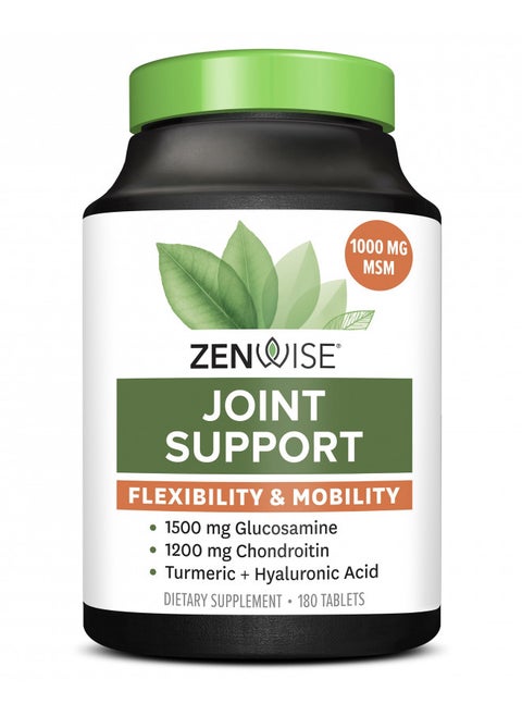Zenwise Glucosamine Chondroitin MSM - Joint Support Supplement with Turmeric Curcumin for Hands, Back, Knee, and Joint Health, Advanced Relief for Bone and Joint Flexibility and Mobility - 180 Tablets