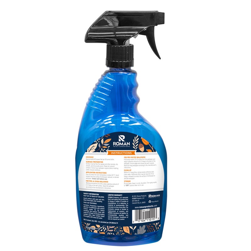 Roman مساعد ورق الحائط القابل للتعليق بسهولة من رومان + منشط مسبق اللصق، شفاف، غير ملون، 32 أونصة سائلة - Image 2