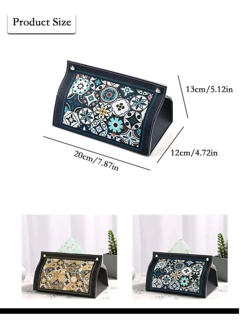 Oasisgalore Leather Tissue Box Cover Holder – Home Decorations for Living Room, Bedroom and Office, Tissue Box Cover for Car  - Image 2