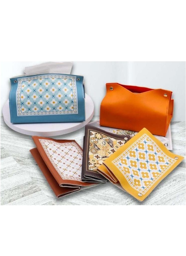 Oasisgalore Leather Tissue Box Cover Holder – Home Decorations for Living Room, Bedroom and Office, Tissue Box Cover for Car  - Image 4