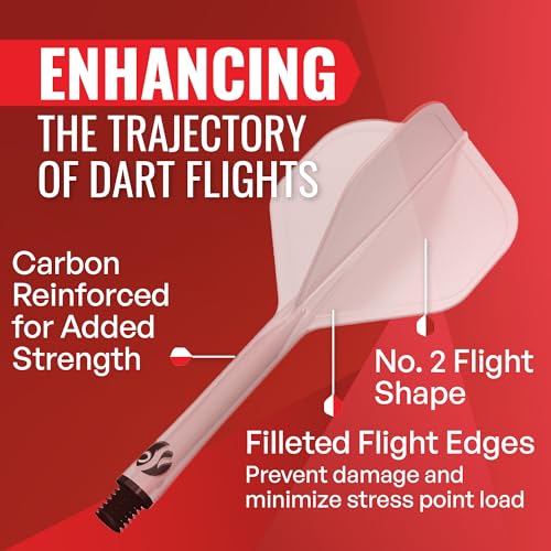 Shot! Darts Flight Deck One Piece Dart Flight and Shaft System, Reduced Deflections, Standard Shaped Flight (350 Micron), Available in Set of 3, Inbetween Length in Clear Color - Image 5