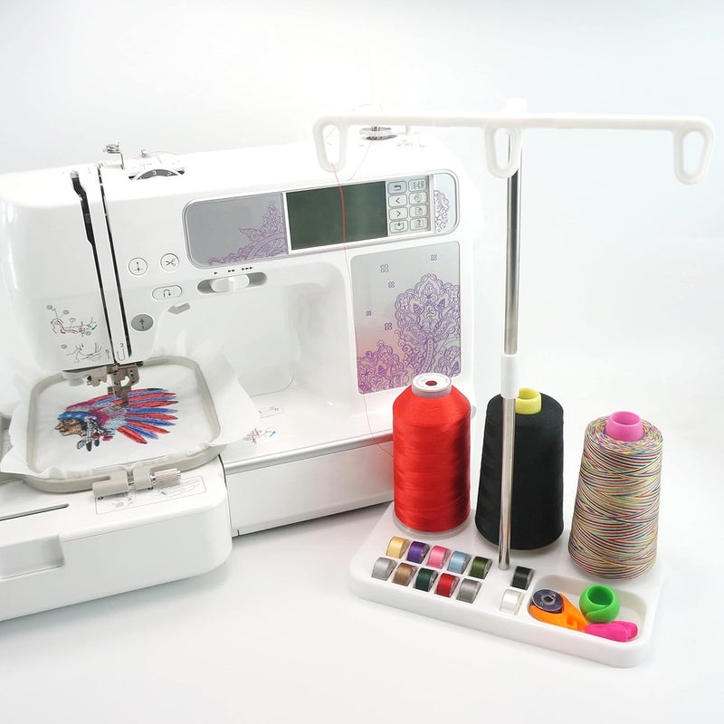New brothread (Threadstand White) - New brothreads Thread Stand-3 Spools Holder for Embroidery,Sewing,Quilting and Serger Machines - Three Colours for Choices - White - Image 5