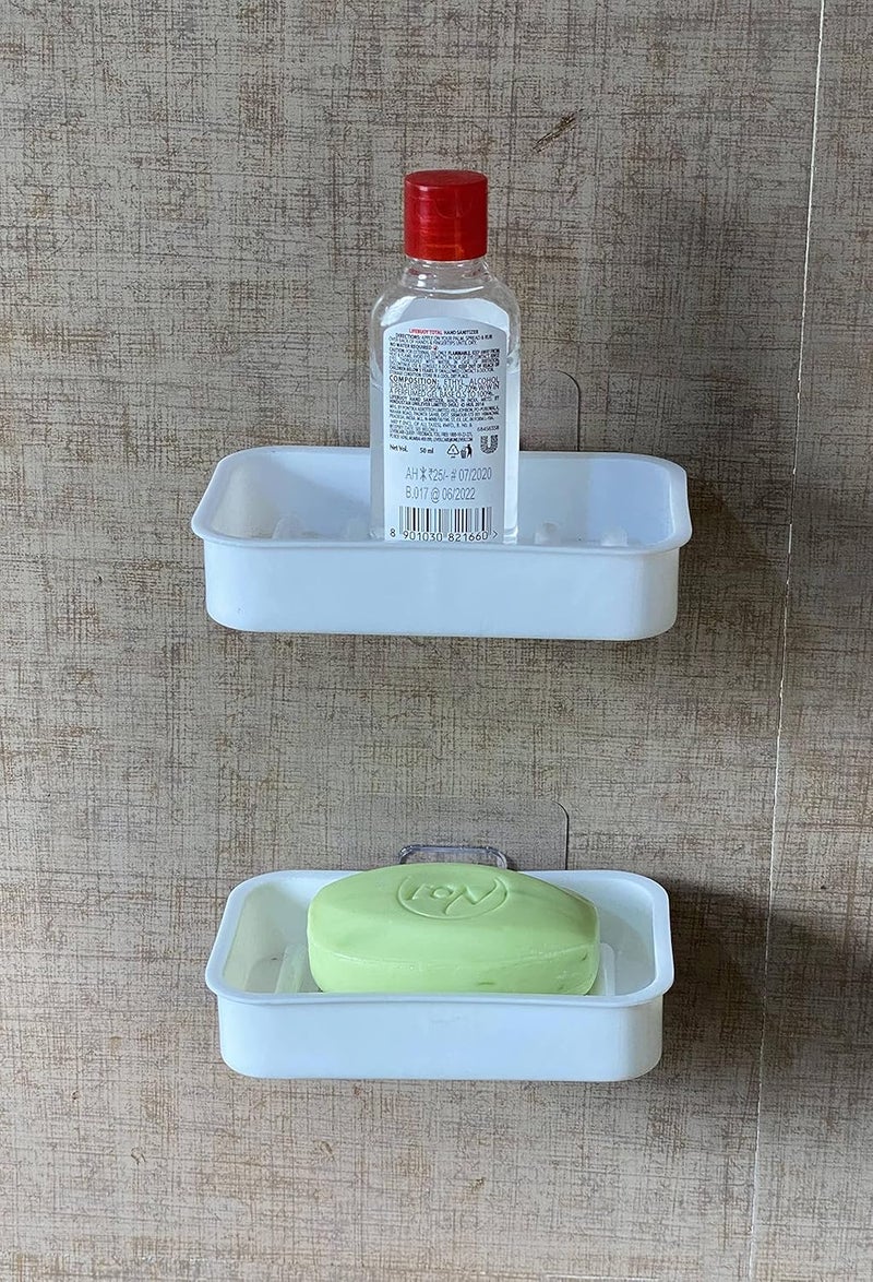 FOSCADIT ABS Plastic Multipurpose Kitchen Bathroom Wall Holder Storage Rack Corner ShelfCombo ShelvesMulti Color 2 Corner Stand 2 Soap Stand - Image 3
