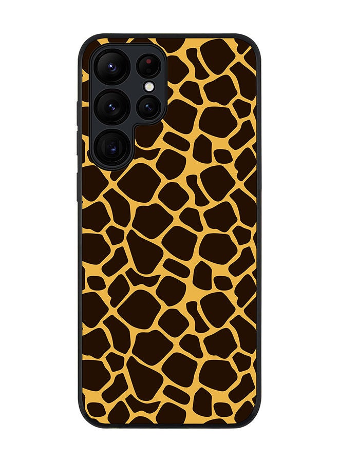 Stylizedd Rugged Black edge case for Samsung Galaxy S23 Ultra 5G Slim fit Soft Case Flexible Rubber Edges Anti Drop TPU Gel Thin Cover - Giraffe Skin Print - Image 1