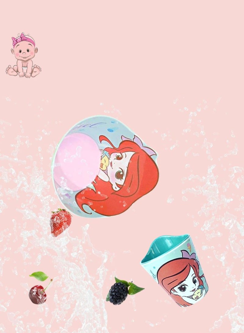 Disney Melamine Anti Shock Drop Proof Dining Bowl and Cup Set for Kids and Toddlers  perfect for cereal, snacks, juice, or milk.(Ariel) - Image 4