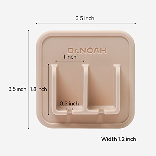 Dr.NOAH Silicone Wall Mount Toothbrush Holder | Sand Beige | Strong Suction | Easy to Remove & Reuse | Dishwasher & Microwave Safe | Bathroom Toothbrush Holder (Sand Beige) - Image 5