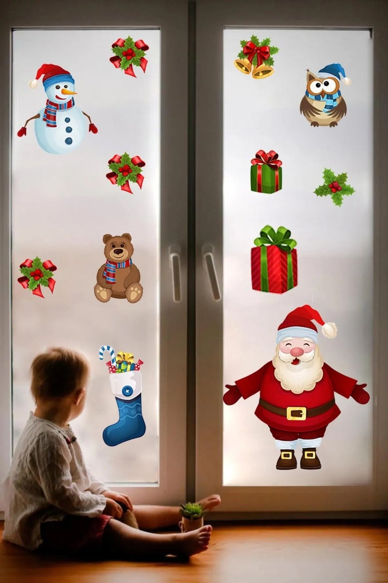 Kt Grup New Year Merry Christmas Special Cut Glass Wall Door Sticker Sets - Christmas Set - Image 1
