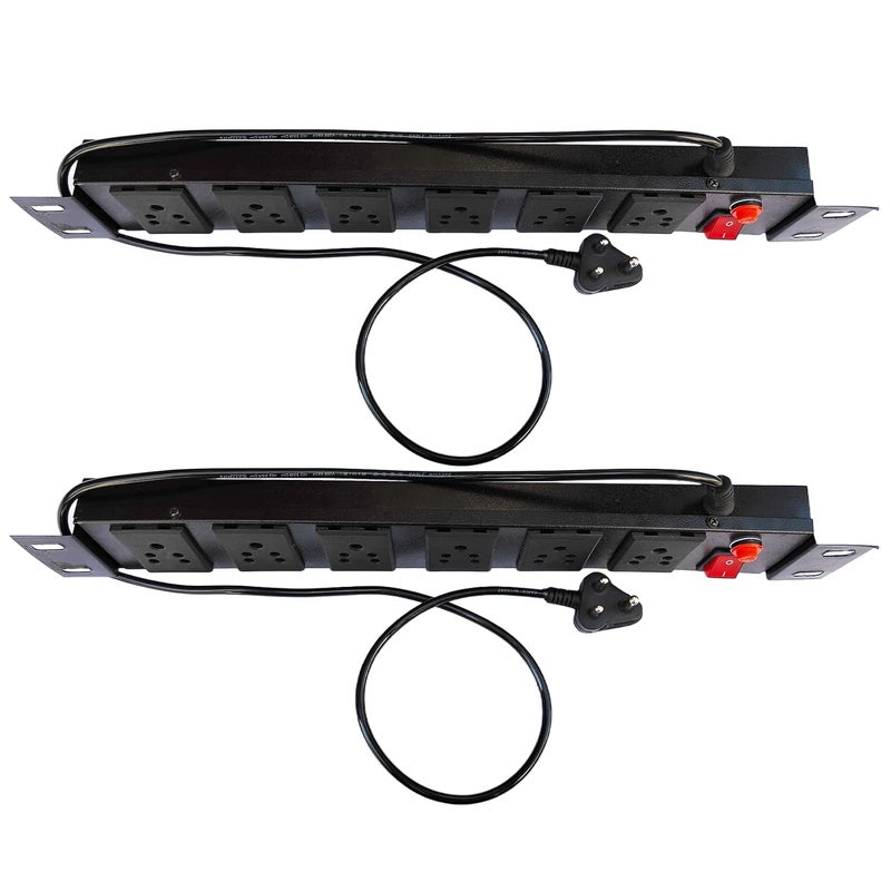 KN Group India Spike Guard Box Extension Cord Box Organizer Commercial and Household Purpose Fuse Protector 6 Socket in 1 Switch Extension Board KN with Power Cord 125 mtr Black Pack of 2  - Image 3