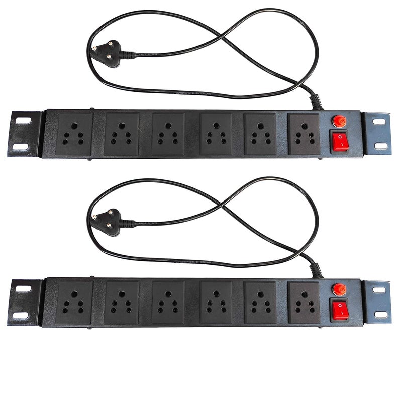 KN Group India Spike Guard Box Extension Cord Box Organizer Commercial and Household Purpose Fuse Protector 6 Socket in 1 Switch Extension Board KN with Power Cord 125 mtr Black Pack of 2  - Image 4