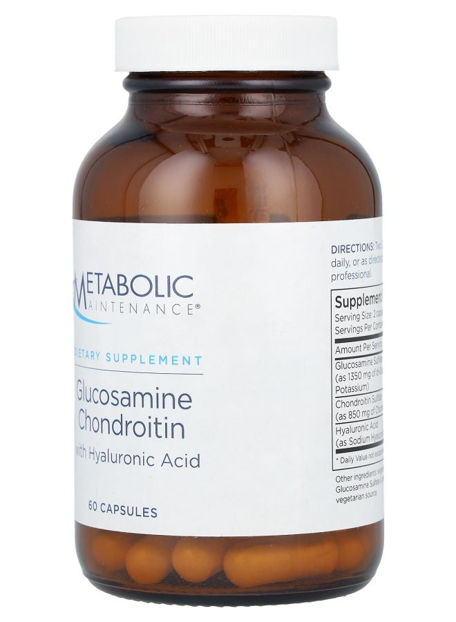 Metabolic Maintenance Glucosamine Chondroitin with Hyaluronic Acid 60 Capsules - Image 2
