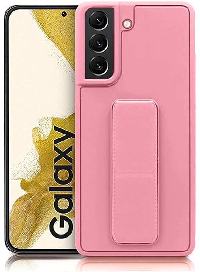 S-TOP S Top Silicone Slim Pu Leather Case With Reinforced Wrist Strap Protection For Samsung Galaxy S21 Fe 5G Pink