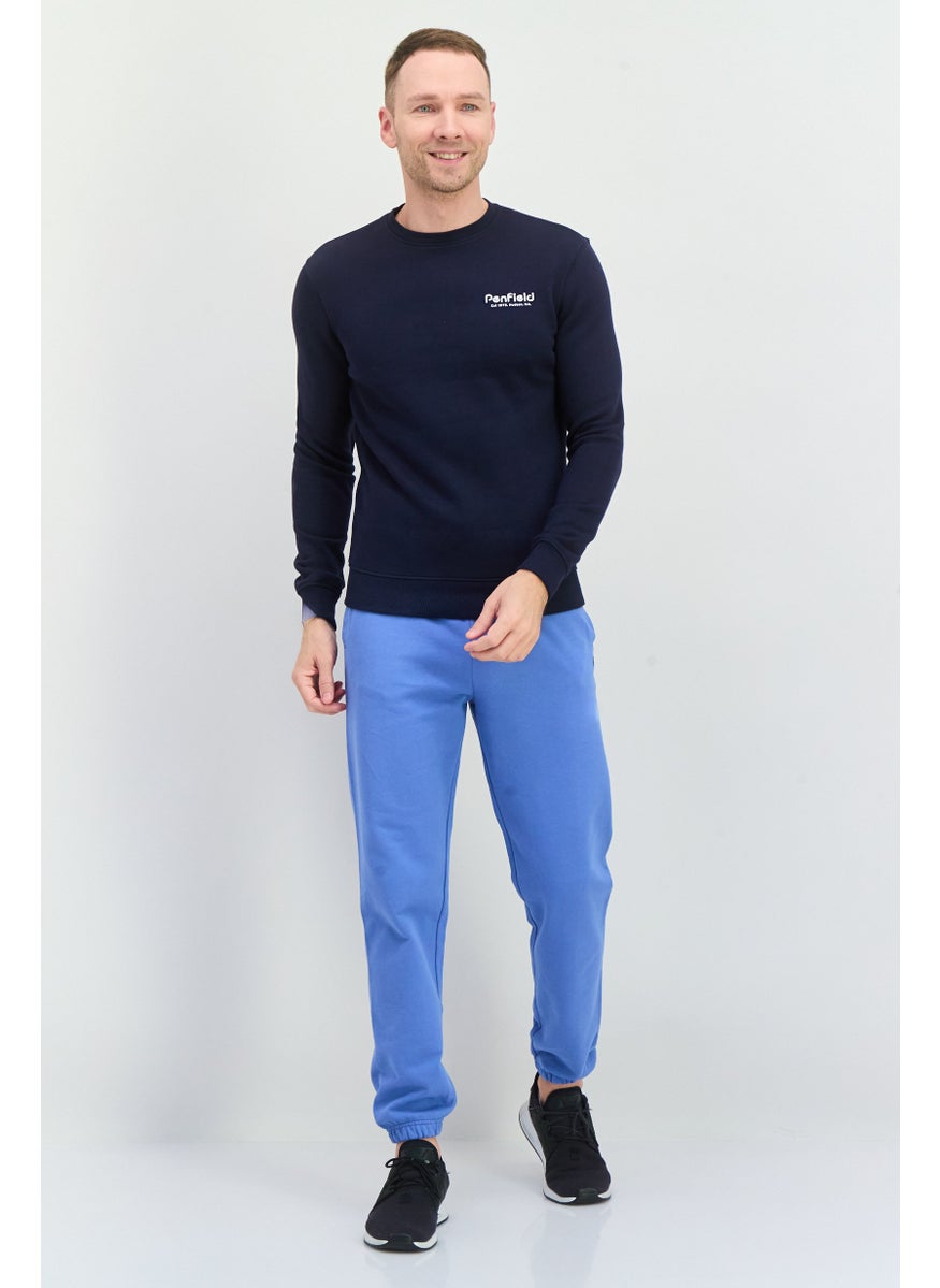 Penfield - Men Crew Neck Brand Logo Long Sleeves Sweatshirt, Navy - Image 1