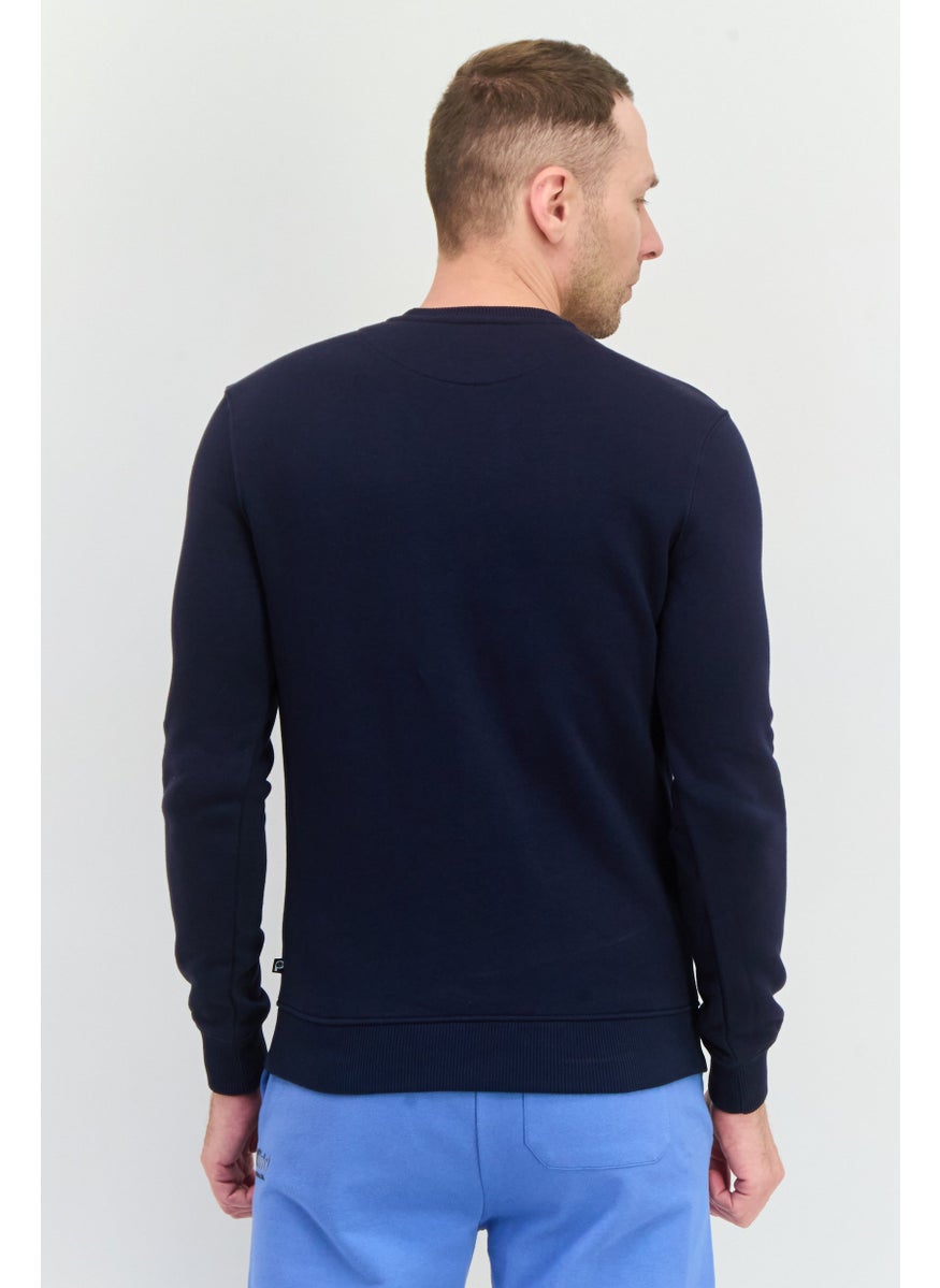 Penfield - Men Crew Neck Brand Logo Long Sleeves Sweatshirt, Navy - Image 1