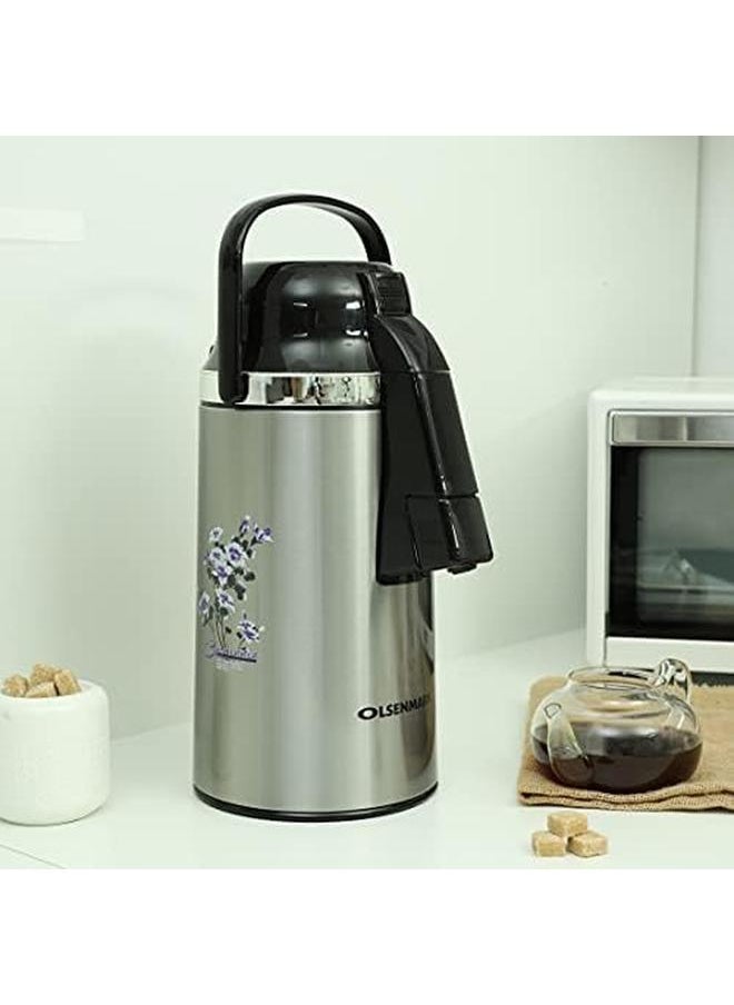 Olsenmark - 3.0L Stainless Steel Vacuum Flask Insulated Flask Bottle Thermos Flask With Double Wall Design Jug Flask Vacuum Thermo Airpot Hot And Cool Portable Indoor Outdoor Use - Image 1