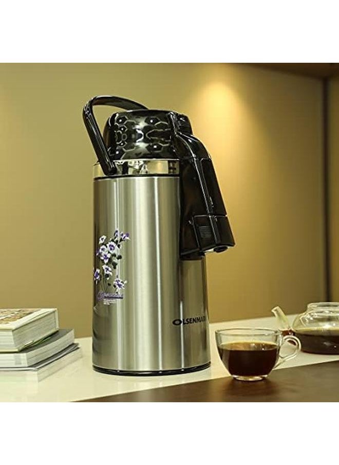 Olsenmark - 3.0L Stainless Steel Vacuum Flask Insulated Flask Bottle Thermos Flask With Double Wall Design Jug Flask Vacuum Thermo Airpot Hot And Cool Portable Indoor Outdoor Use - Image 1