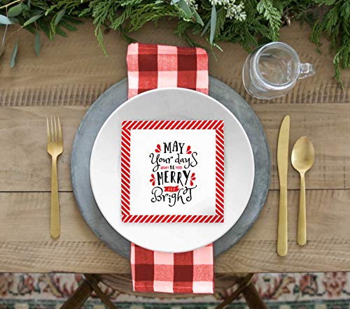 OLYPHAN Xmas Paper Napkins  Festive  Cute & Fun Merry Christmas Quote Napkins: Funny Saying Recycled Napkins Decorative Disposable Holiday Dinner  Lunch/Luncheon  Buffet Party 40 Ct 6.5 Square - Image 3