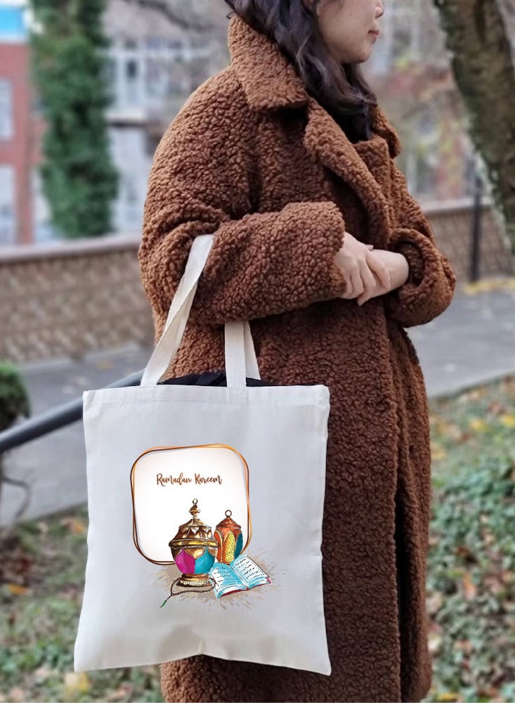 PRINTSHOP4ME Ramadan Cotton Shopper Bag - Reusable and Eco-Friendly Tote Bag - Gifts for Ramadan - Women - Perfect for Shopping and Everyday Use  - Image 5