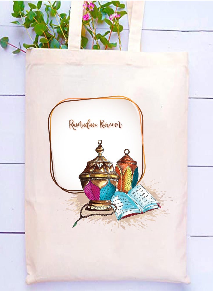 PRINTSHOP4ME Ramadan Cotton Shopper Bag - Reusable and Eco-Friendly Tote Bag - Gifts for Ramadan - Women - Perfect for Shopping and Everyday Use  - Image 2