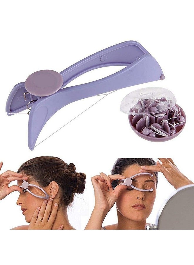 JAPTI Manual face and Body Hair Threading and Removal System,Upper Lip Hair Remover Threading Tweezers for Women Girls at Home Parlour(Purple/Plastic) - Image 1