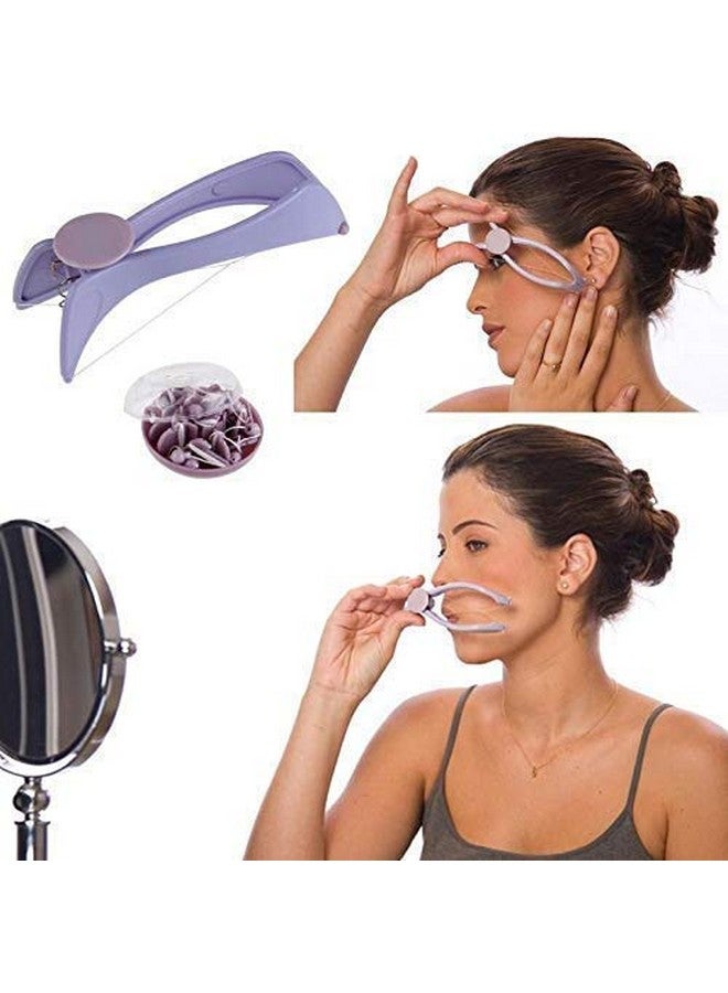 JAPTI Manual face and Body Hair Threading and Removal System,Upper Lip Hair Remover Threading Tweezers for Women Girls at Home Parlour(Purple/Plastic) - Image 4