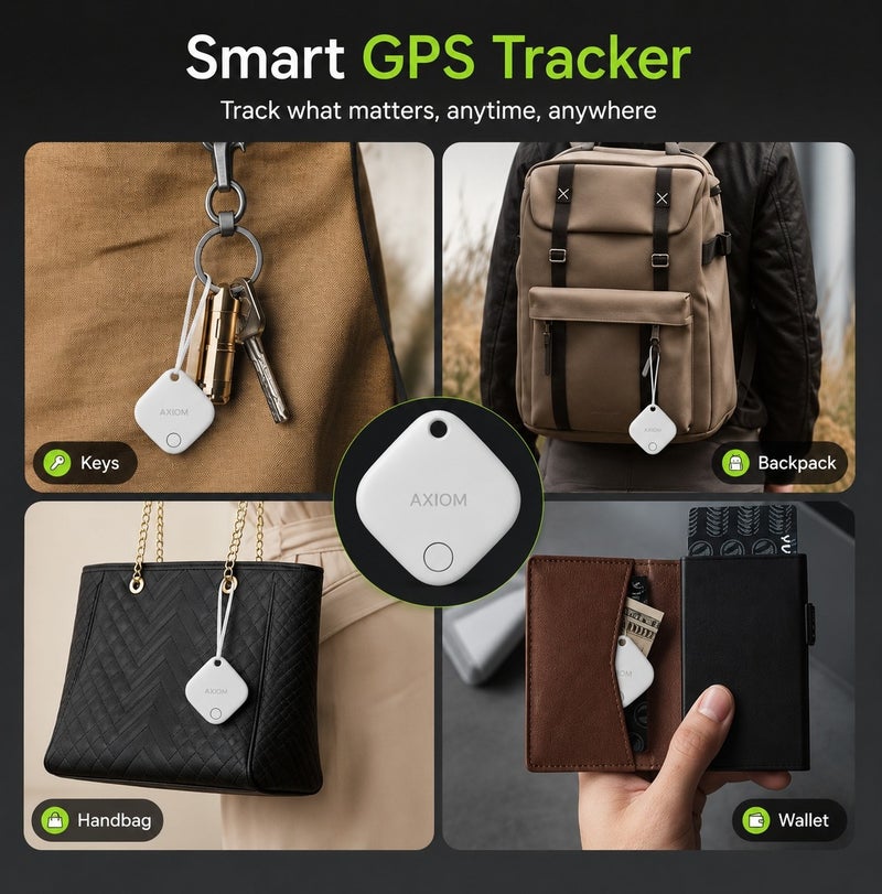 AXIOM Smart Tracker Tag for Keys, Wallet, Bags & Luggage | Wireless Anti-Lost Item Finder | Compatible with iOS & Android | Long Battery Life - Image 4
