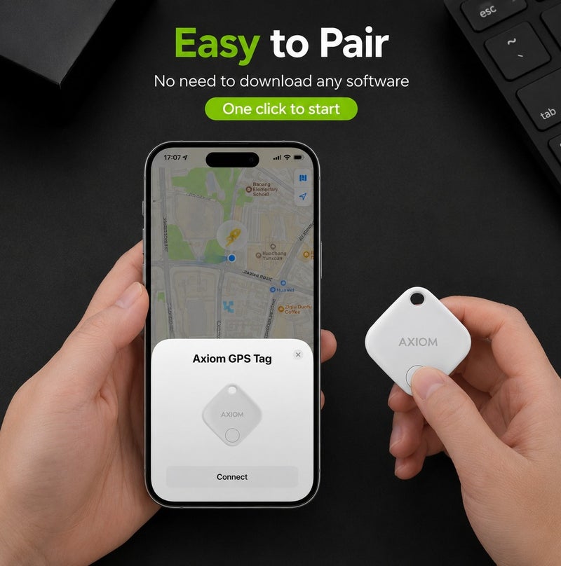 AXIOM Smart Tracker Tag for Keys, Wallet, Bags & Luggage | Wireless Anti-Lost Item Finder | Compatible with iOS & Android | Long Battery Life - Image 5