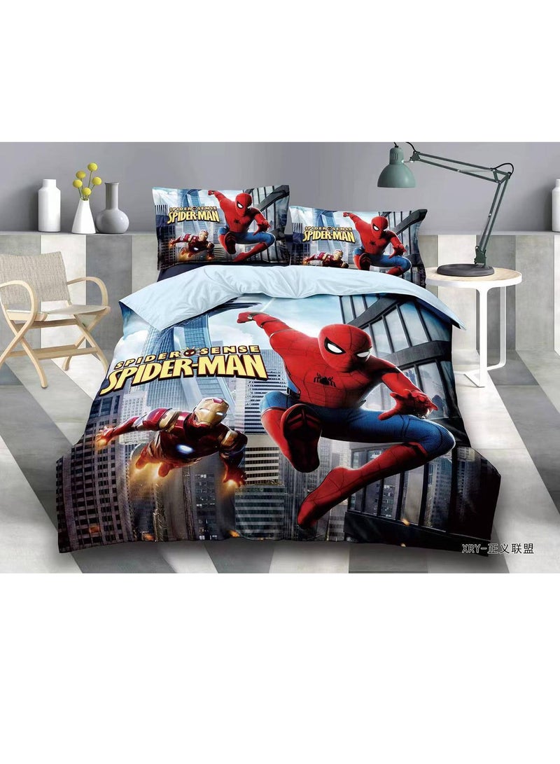 bed set with comorter and sheet 3Pcs Single Size Comforter  set 160x210cm , fitted sheets size (120x200)+30cm Cotton and polyester Modern Geometric Triangle Pattern Soft 