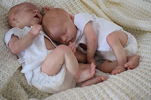 iCradle Reborn Baby Dolls Silicone Full Body 18 Inch Twins Newborn Baby Girls Alive Dolls Real Life Baby Dolls Cute Face with Outfit Accessories for Age 3 - Image 5