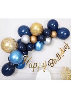 Meri Parti Meri Party Birthday Midnight Blue Gold Calligraphy Balloon Chain Set Midnight Blue Concept Set Balloon 