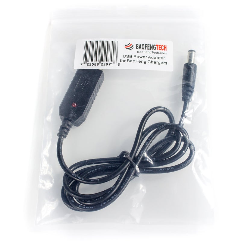 BTECH BTECH USB Smart Charger (9-10.8V) Transformer Cable for BaoFeng, BTECH BF-F8HP, UV-82HP, UV-5R, UV-5X3 (CH-5, CH-8, etc. charger base compatible)  - Image 5
