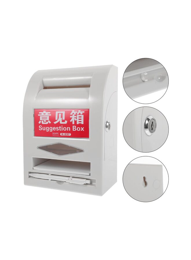 Suggestion Box, Suggestion Box with Lock and Suggestion Cards, Metal Wall Mounted Ballot Box, Donation and Collection Key Drop Box, for Fundraising, Tip Drop Box - Image 2