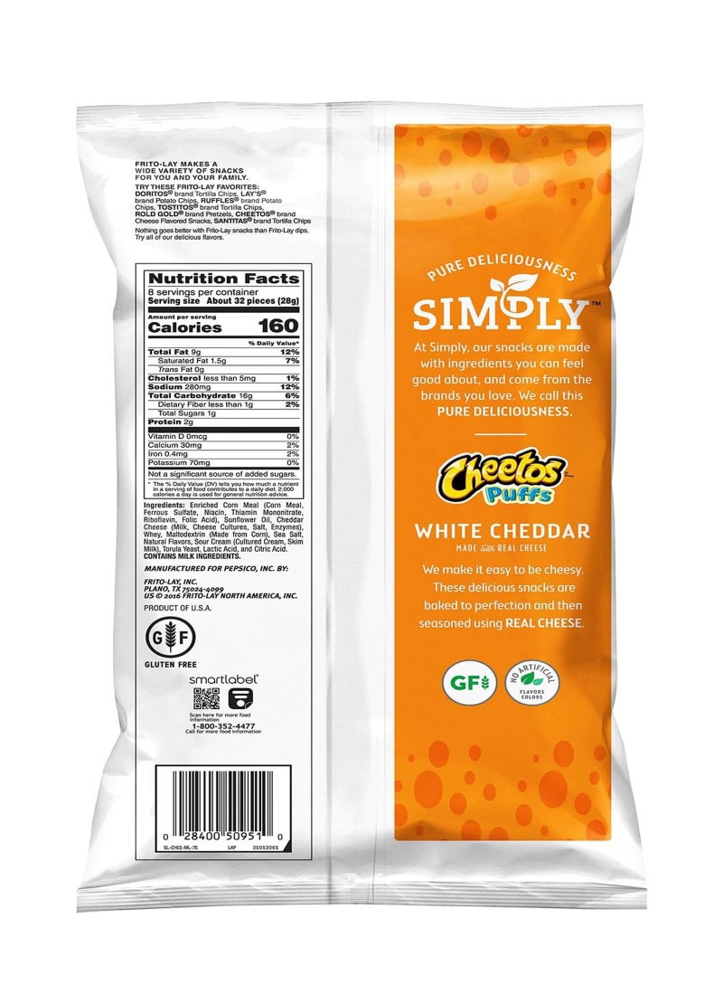 Simply Delicious White Cheddar Cheese Puffs 227g