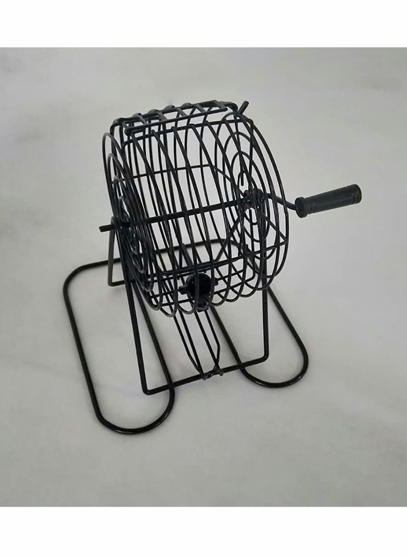 Bingo Game Set with 8 Inch Metal Round Cage, Plastic Masterboard, 75 pcs Balls, Cards and Bingo Chips  - Image 4