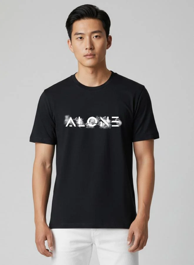 Clans&Hans Men Black Crew Neck Graphic Print T-Shirt