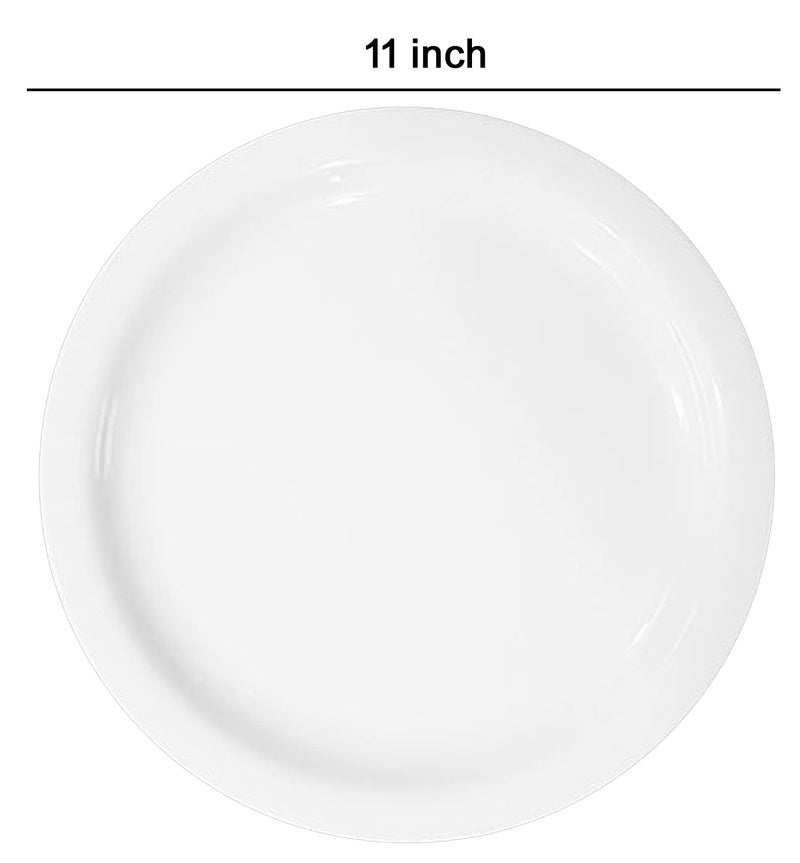 HAINE Pure Melamine Unbreakable Dinner Plate, White, (11.5 inch) (2, Greater Than 10") - Image 3