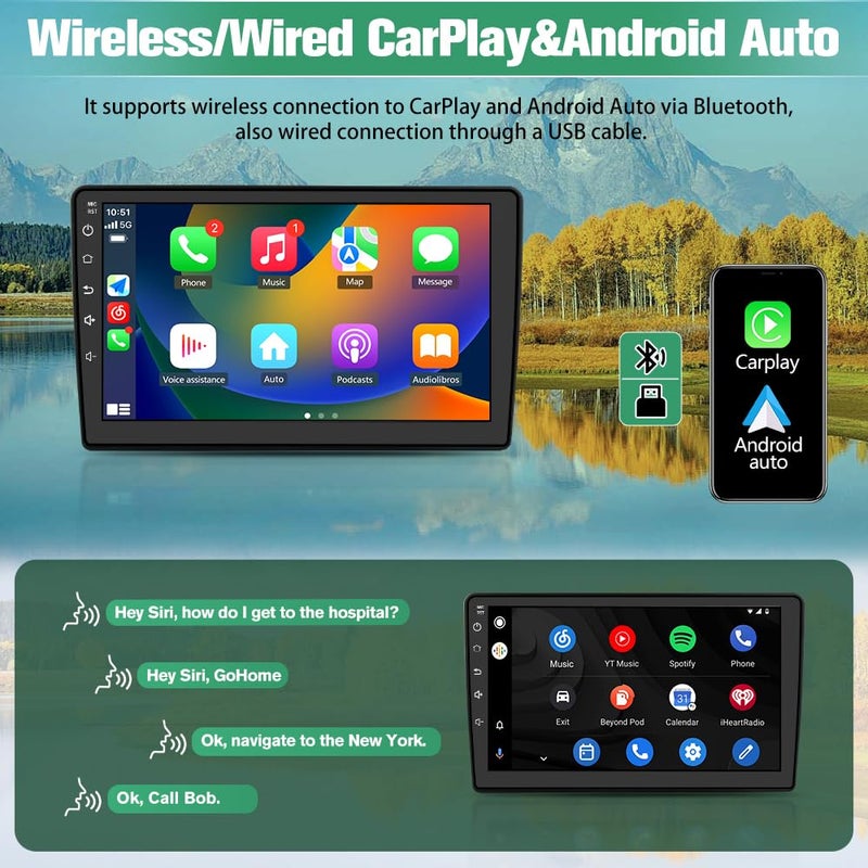 Pyniro Car Radio Stereo Upgrade for Jeep Wrangler 2007-2018/Dodge Ram 1500,etc., Android Head Unit with 10.1-Inch Touch Screen/Backup Camera/Wireless CarPlay & Android Auto/Mirroring/Wi-Fi/FM/SWC - Image 4
