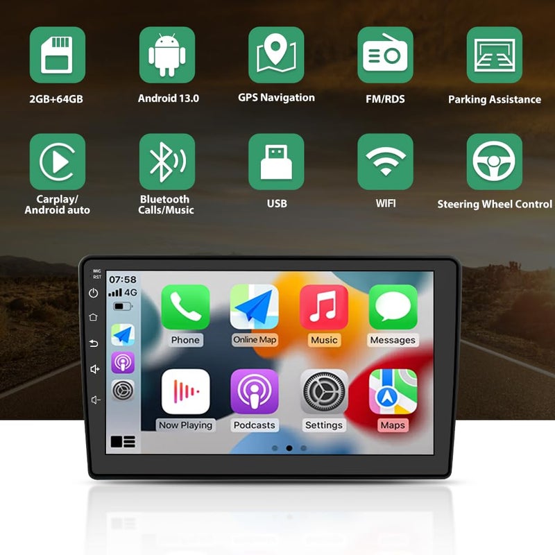 Pyniro Car Radio Stereo Upgrade for Jeep Wrangler 2007-2018/Dodge Ram 1500,etc., Android Head Unit with 10.1-Inch Touch Screen/Backup Camera/Wireless CarPlay & Android Auto/Mirroring/Wi-Fi/FM/SWC - Image 2