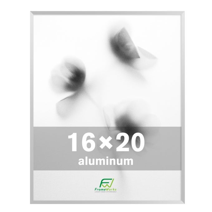 16x20 Brushed Aluminum Poster Frames Modern Brushed Metal Design wShatterproof Plexiglass Perfect for Posters Artwork Paintings Wall Displays Home or Office Decor Silver 1 Pack