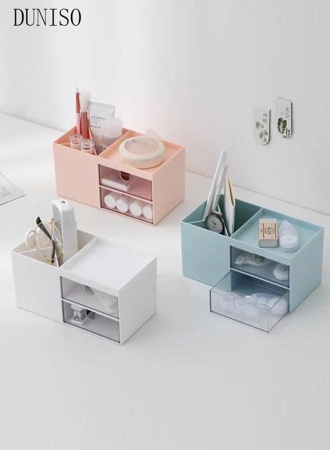 DUNISO Desktop organizer with drawer, desktop pen holder, pencil organizer, plastic cosmetics organizer, desktop organizer for school, home and office - Image 5