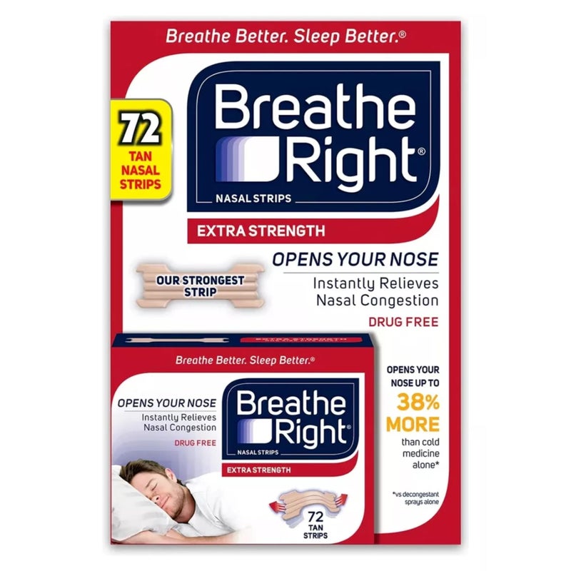Breathe Right Extra Strength Nasal Strips, 72 Strips - Image 3