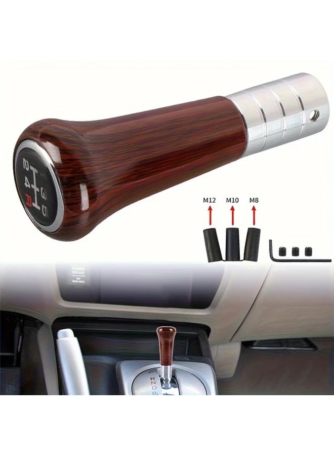 Type B Wood Grain Manual Shift Gear Knob Aluminum Alloy Gear Shift Lever Head - Image 5