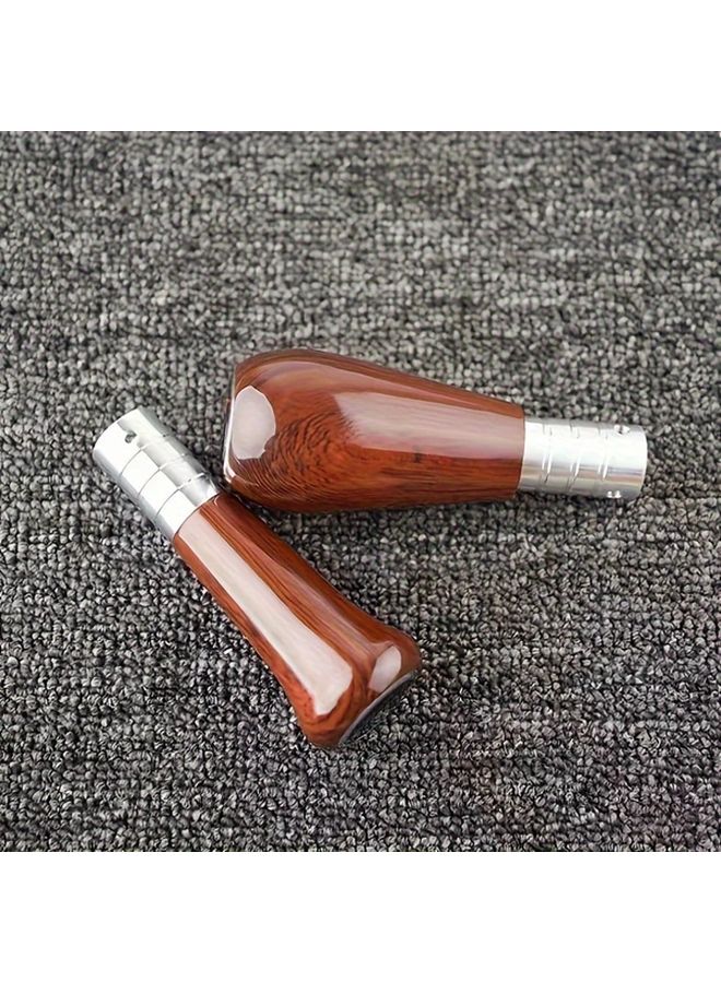 Type B Wood Grain Manual Shift Gear Knob Aluminum Alloy Gear Shift Lever Head - Image 1