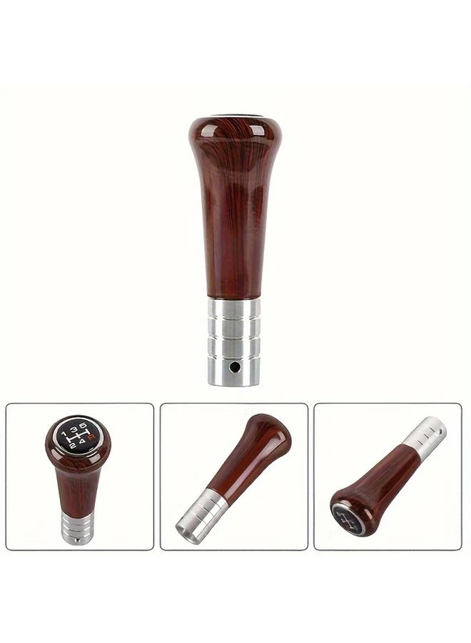 Type B Wood Grain Manual Shift Gear Knob Aluminum Alloy Gear Shift Lever Head - Image 4