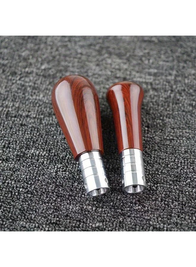 Type B Wood Grain Manual Shift Gear Knob Aluminum Alloy Gear Shift Lever Head - Image 2